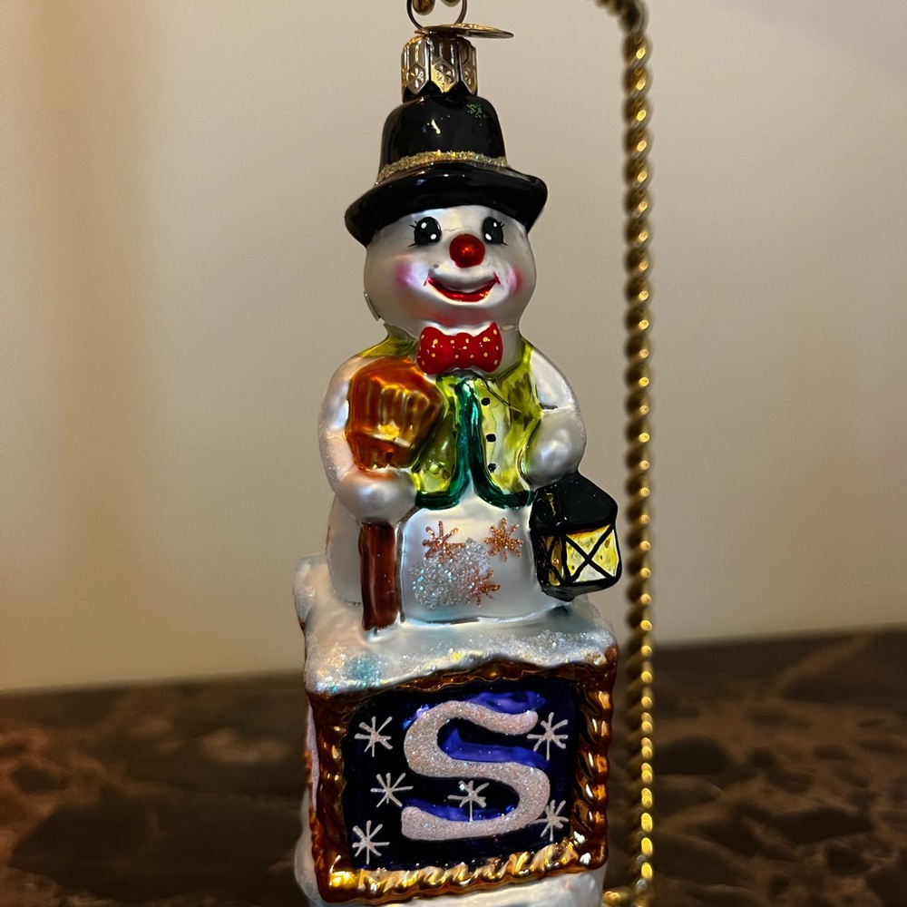 Vintage Christopher Radko Snowbell on Snow Block 2000